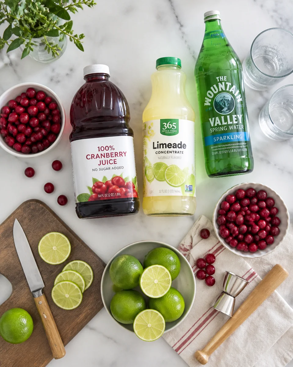 Sparkling Cranberry Limeade Punch