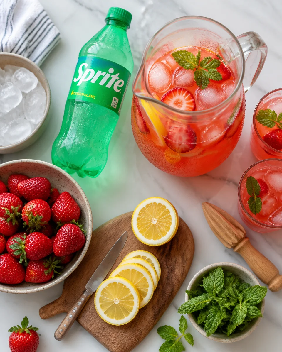 Sparkling Strawberry Lemonade Party Punch