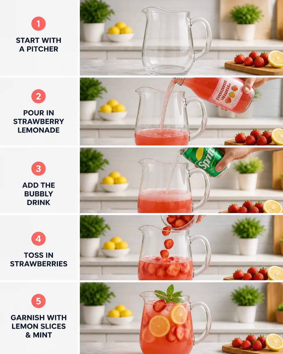 Sparkling Strawberry Lemonade Party Punch
