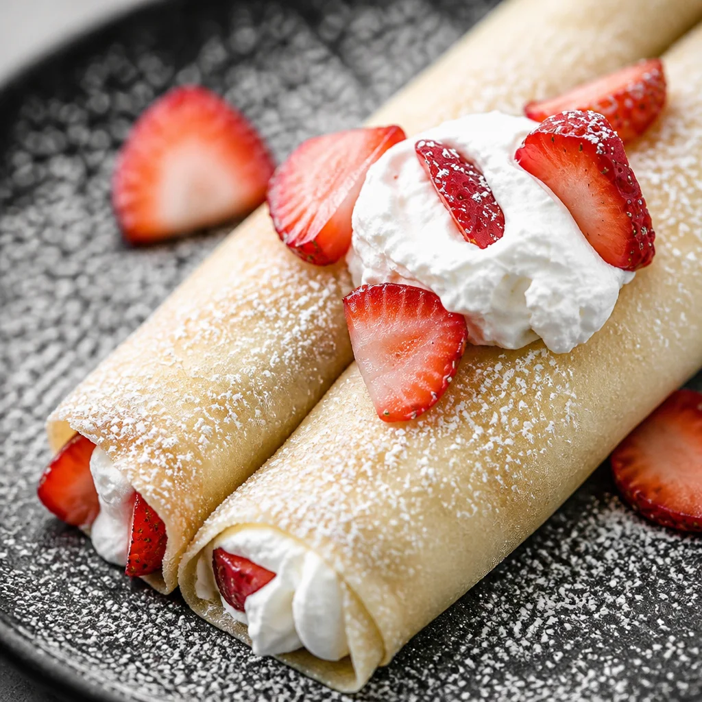 Delicious Strawberry Cream Cheese Crepes with Fresh Berries, perfect for brunch or dessert.