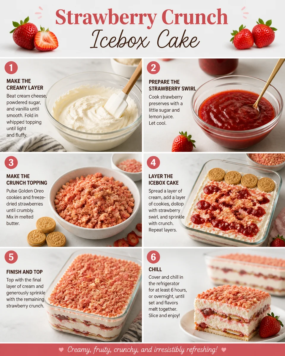 Strawberry Crunch Icebox Cake