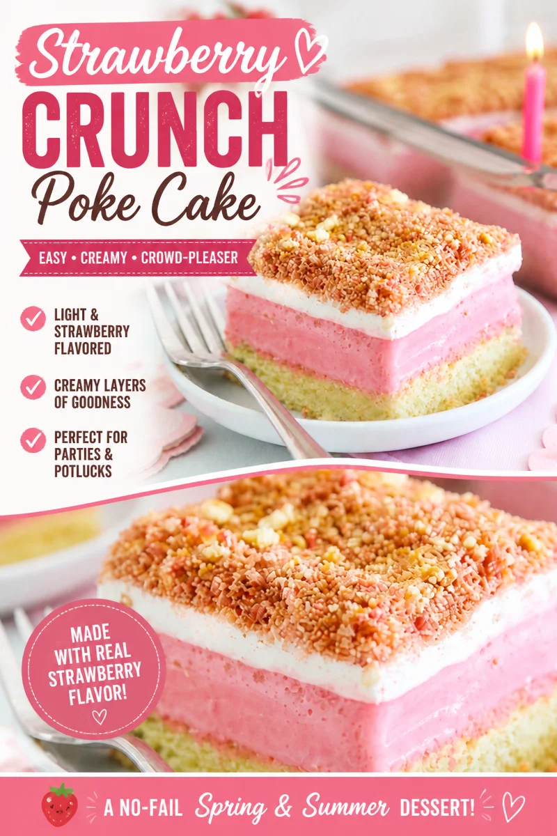 Strawberry Crunch Icebox Cake