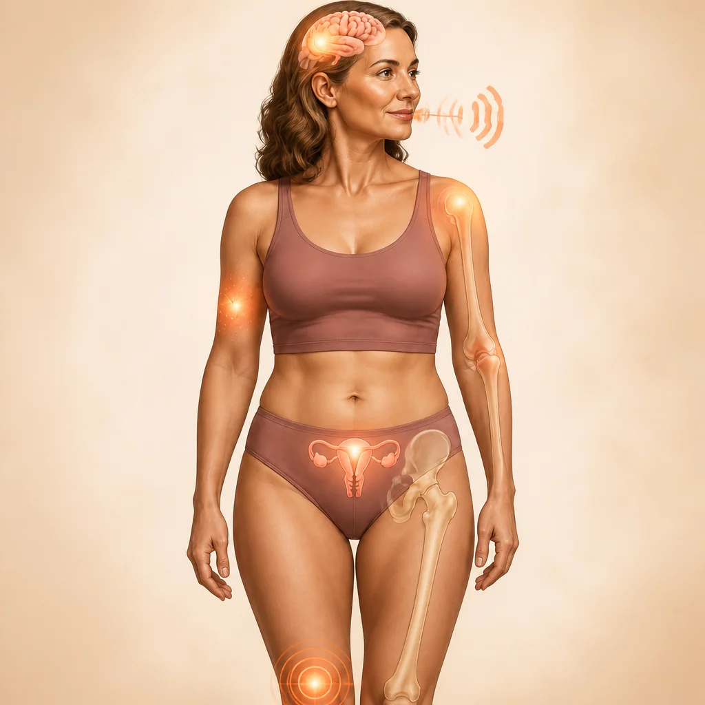 Illustration depicting the hidden body changes in women aged 40 and above.