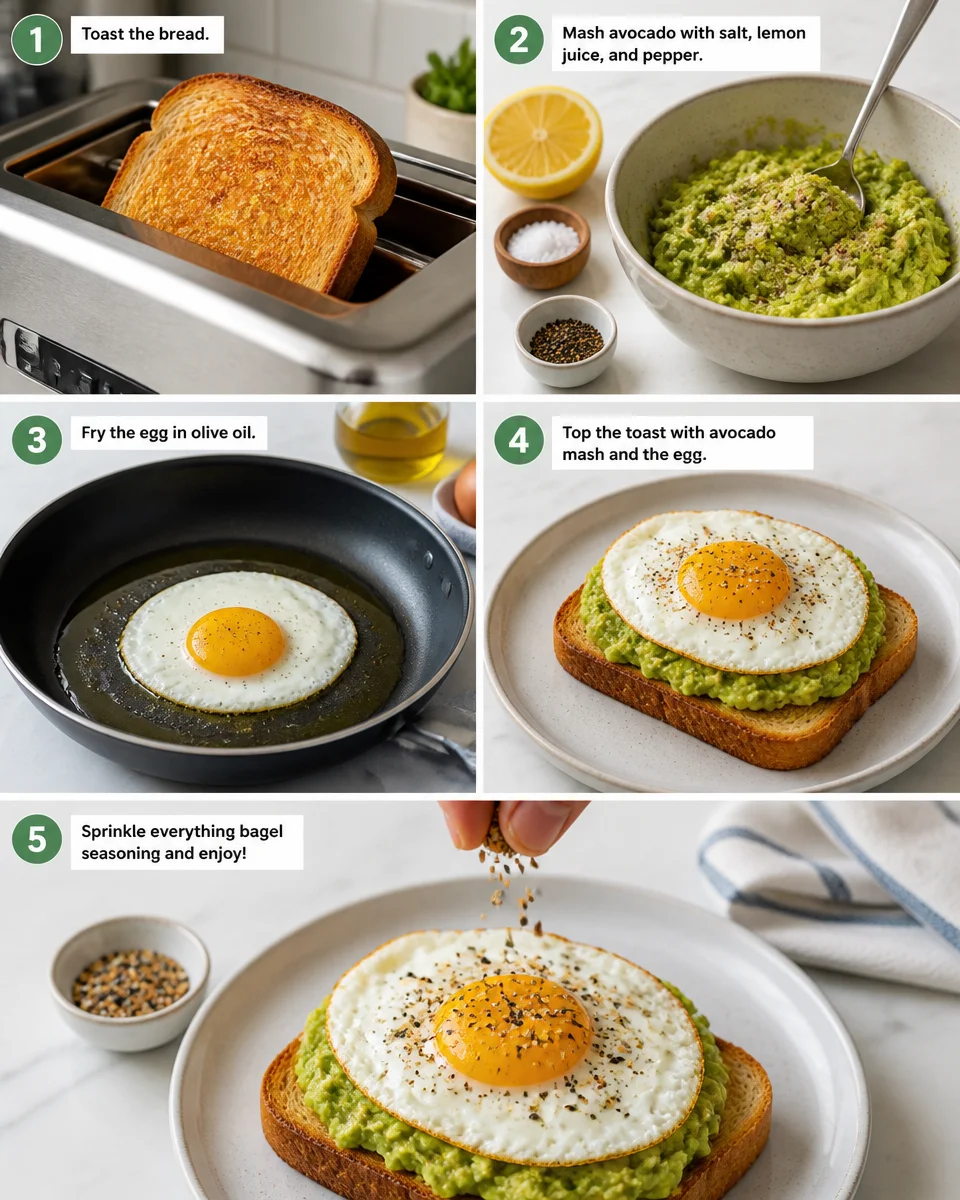Avocado Egg Toast with Everything Bagel Seasoning