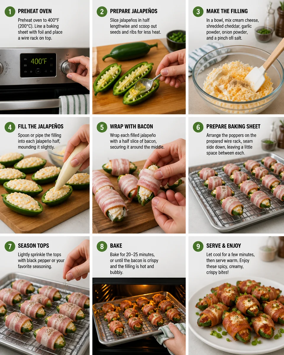 Bacon Wrapped Jalapeño Poppers