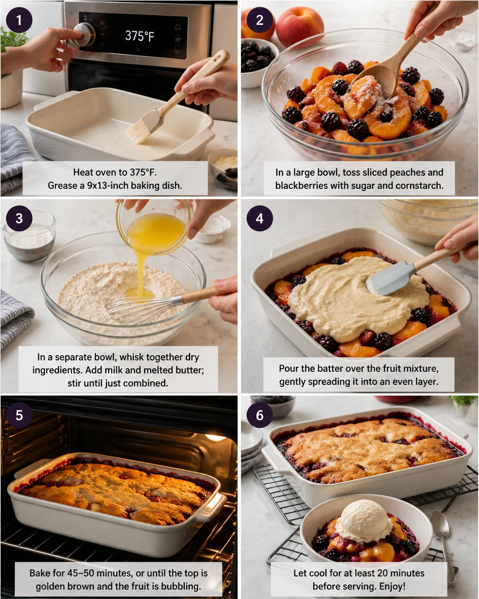 Blackberry Peach Cobbler with Brown Sugar