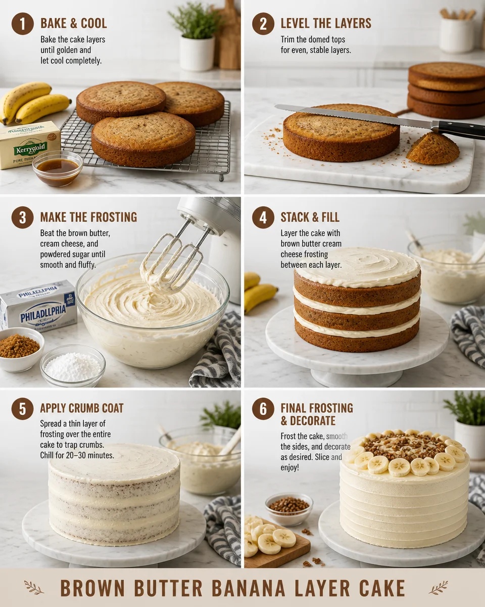 Brown Butter Banana Layer Cake with Cream Cheese Frosting