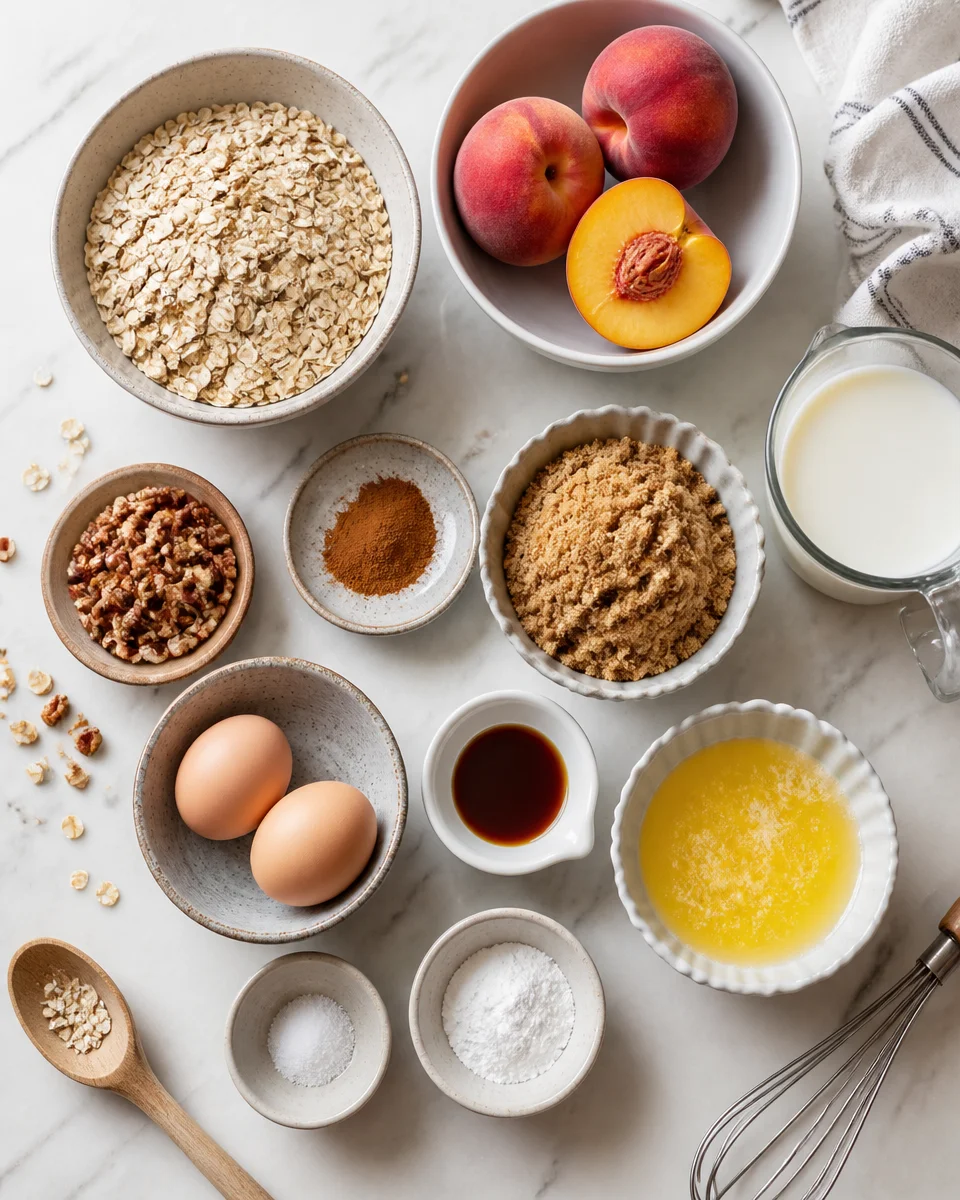 Brown Sugar Peach Baked Oatmeal