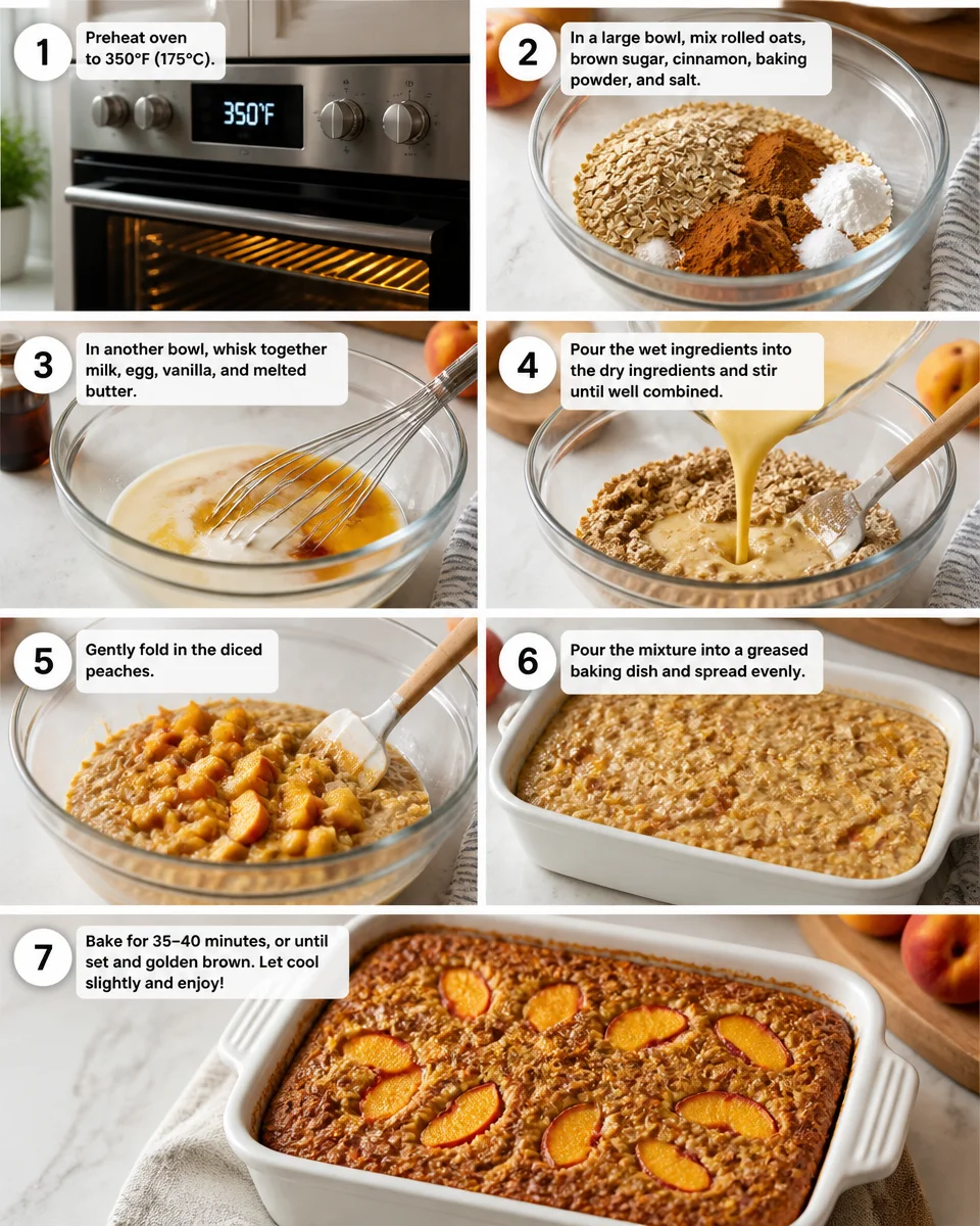 Brown Sugar Peach Baked Oatmeal