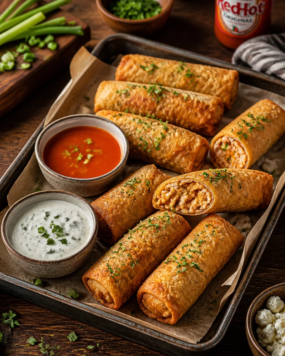 Buffalo Chicken Egg Rolls