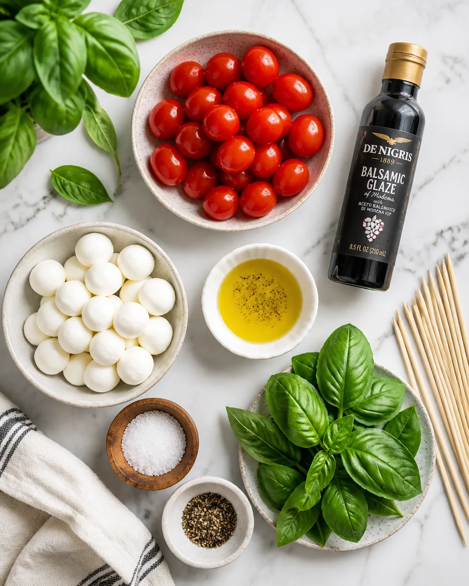 Caprese Skewers with Balsamic Drizzle