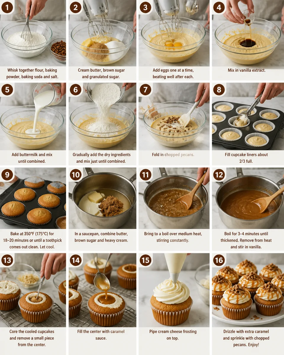 Caramel Pecan Heaven Cupcakes