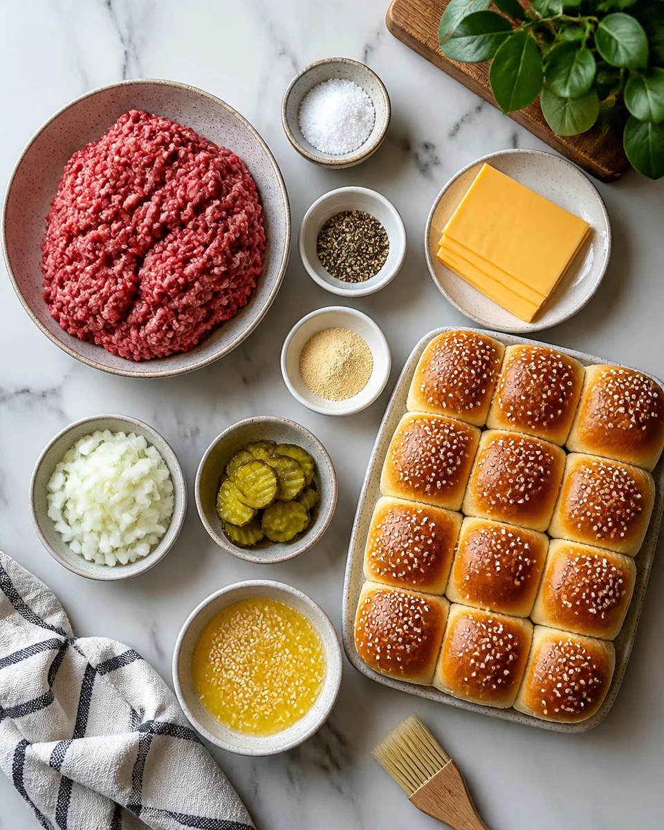 Cheeseburger Sliders on Hawaiian Rolls