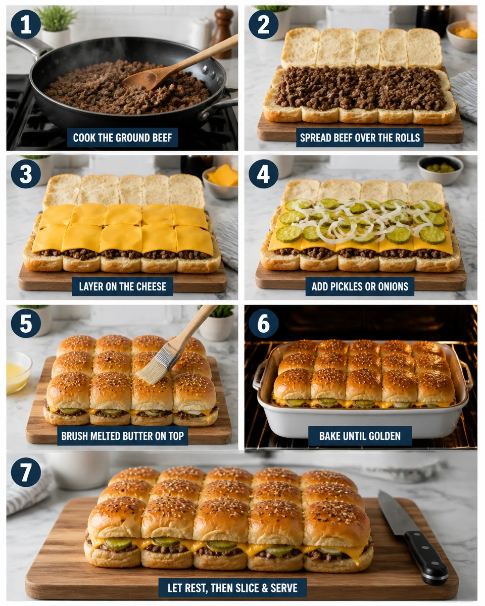 Cheeseburger Sliders on Hawaiian Rolls