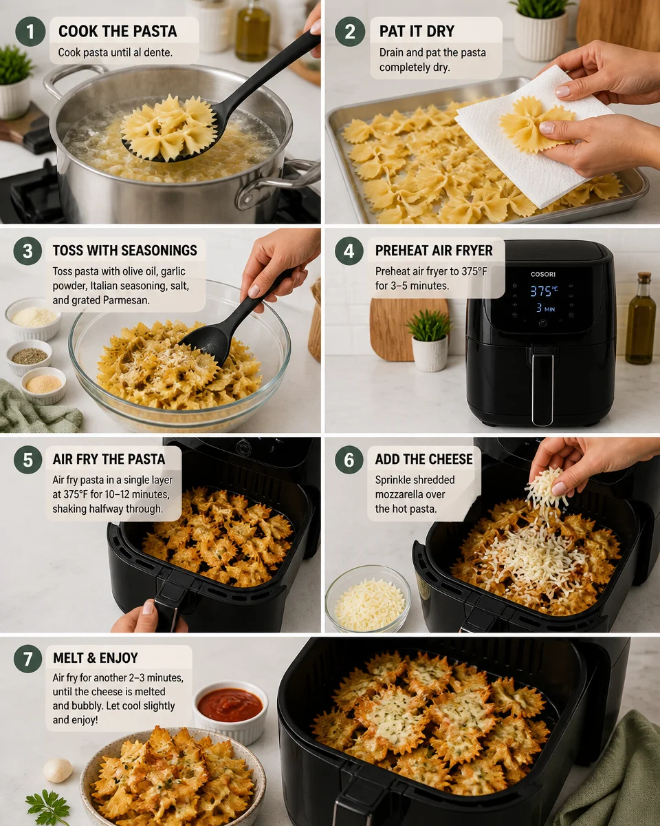 Cheesy Garlic Pasta Chips