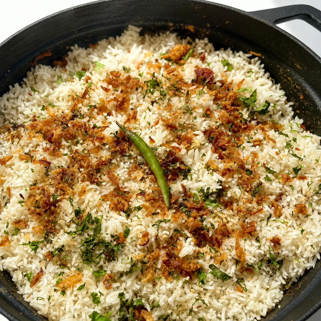 Delicious one pot chicken biryani with basmati rice and spices, perfect for a quick dinner.