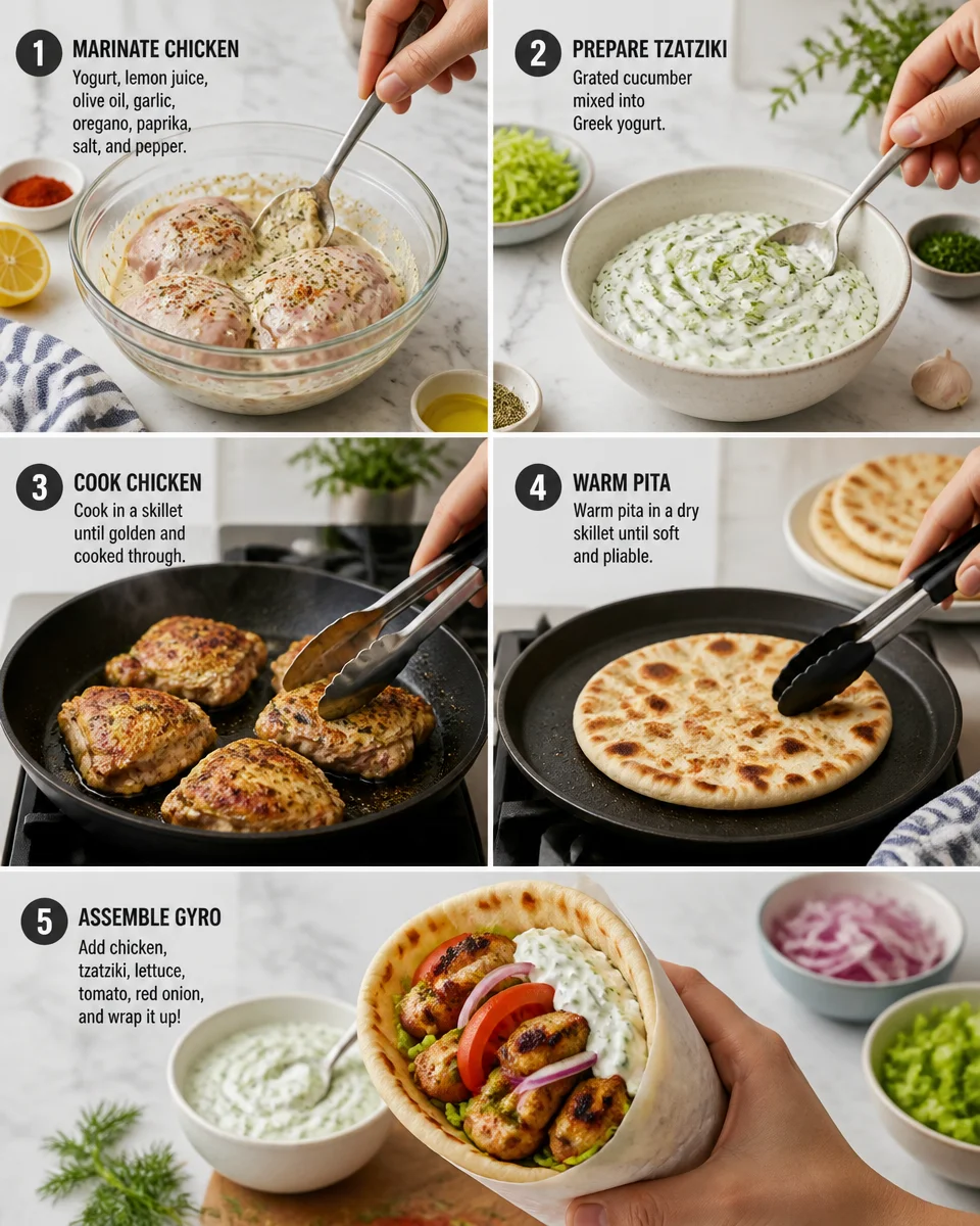 Chicken Gyro with Tzatziki Sauce