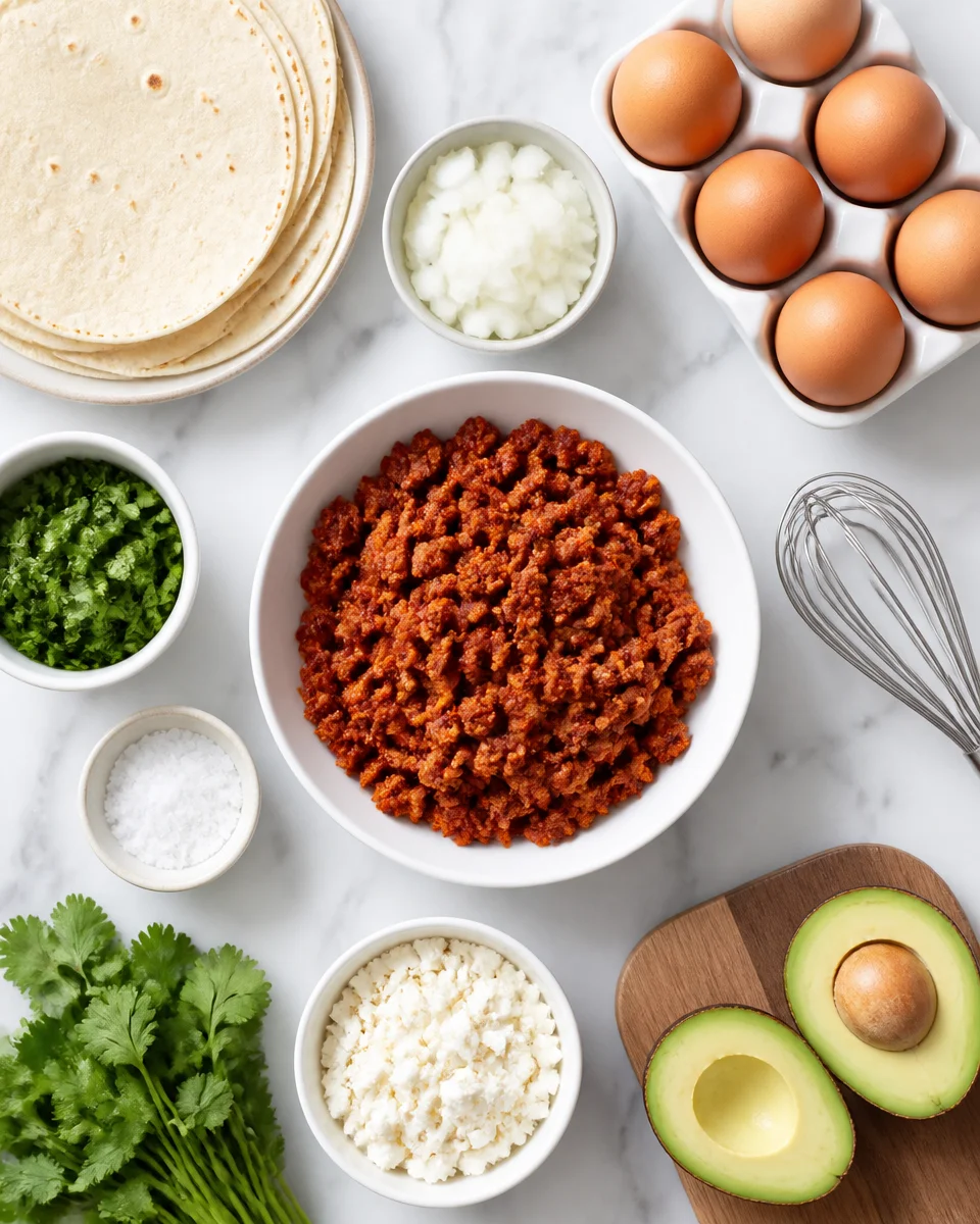 Chorizo and Egg Breakfast Tacos