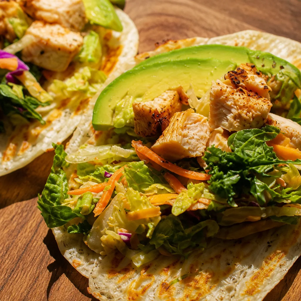Cottage Cheese Tacos with toppings and fresh ingredients served in a bowl.
