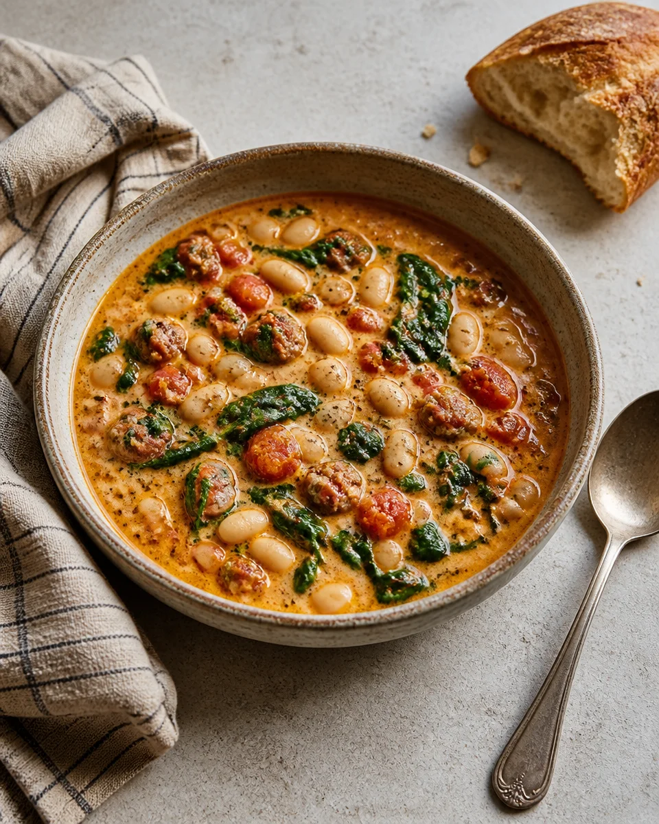 Creamy Tuscan White Bean and Sausage Skillet