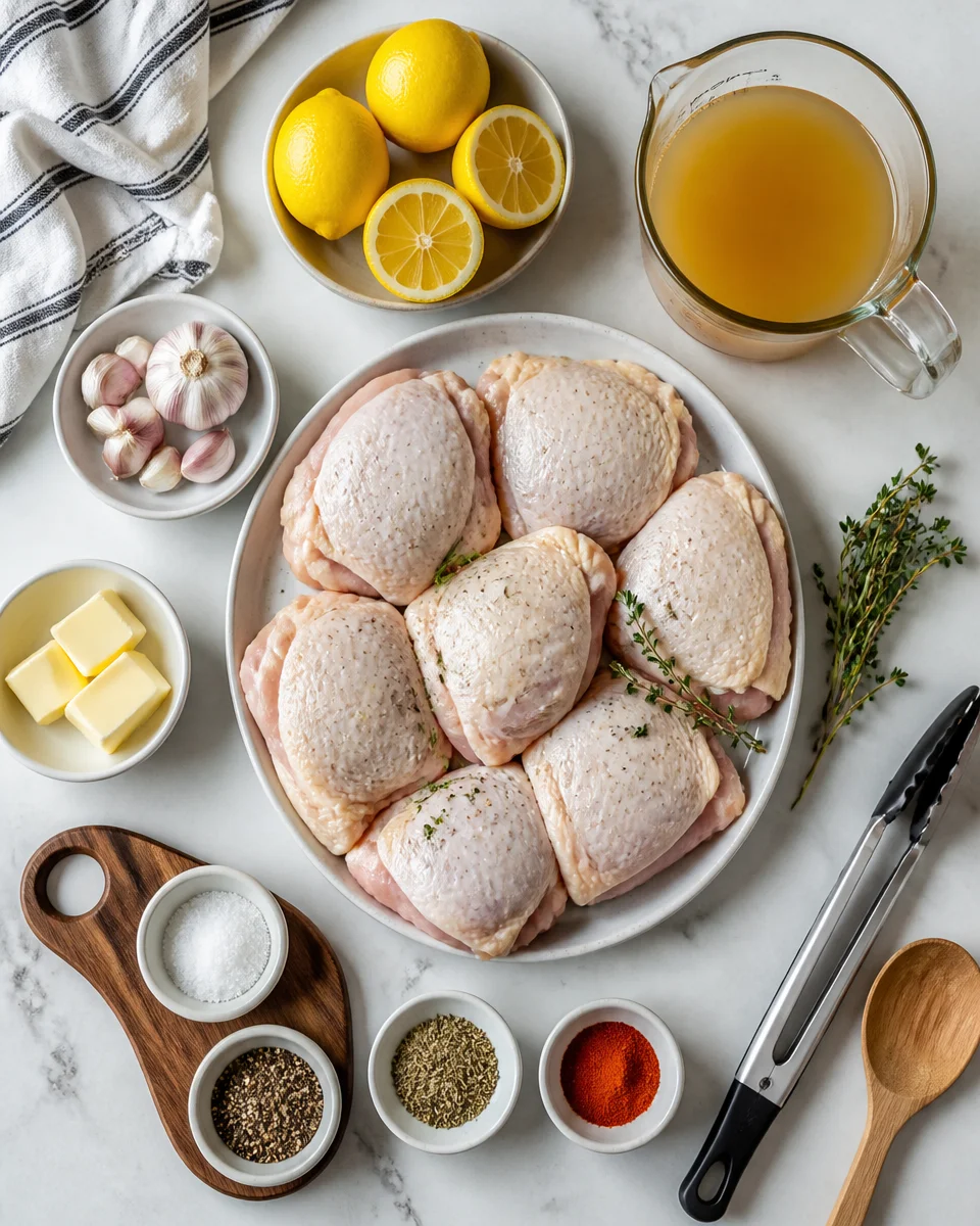 Crock Pot Lemon Garlic Chicken Thighs
