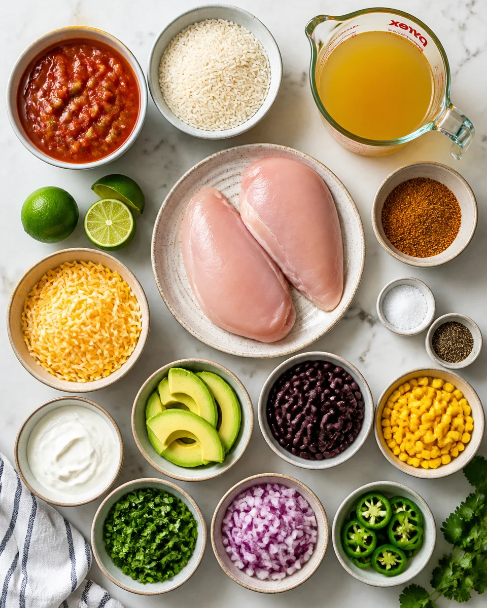 Crock Pot Salsa Chicken Rice Bowls