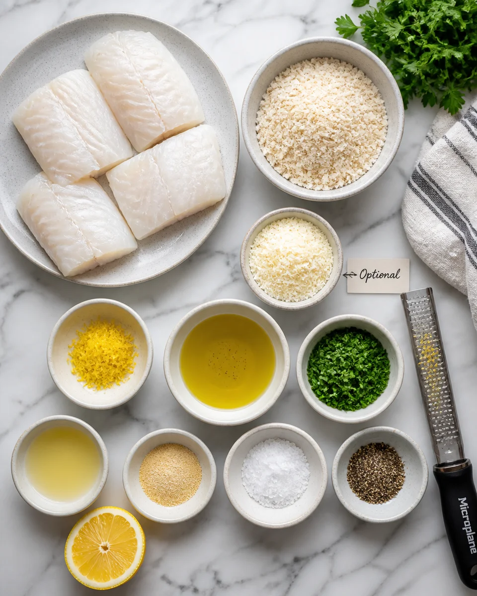 Easy Baked Cod — Lemon Herb Panko Crust