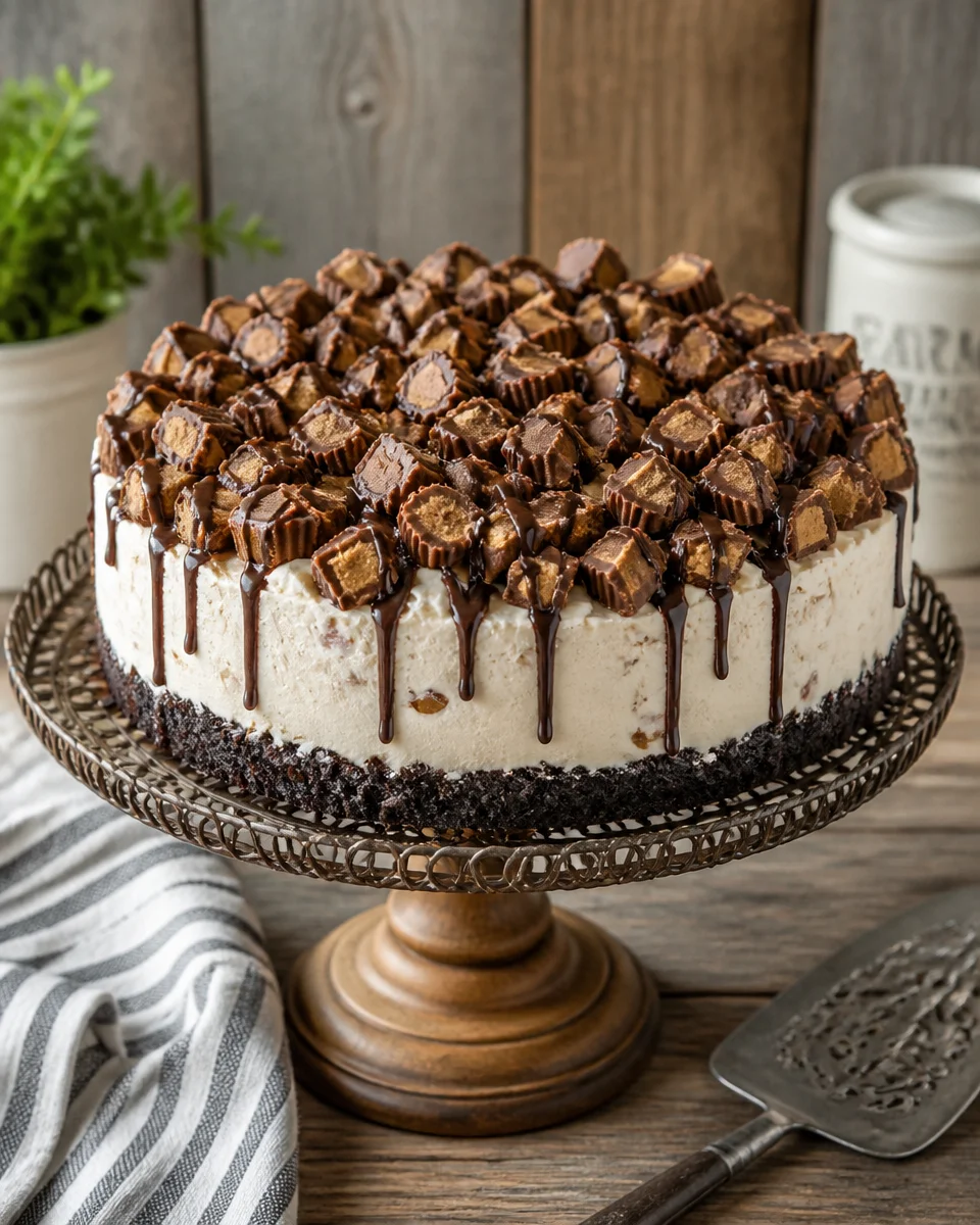 Frozen Peanut Butter Cup Ice Cream Cake