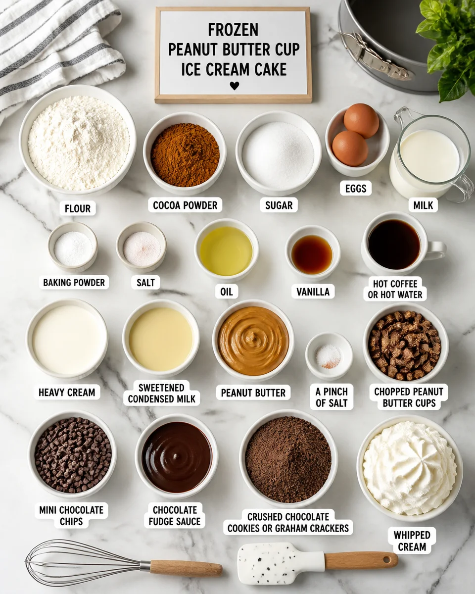 Frozen Peanut Butter Cup Ice Cream Cake
