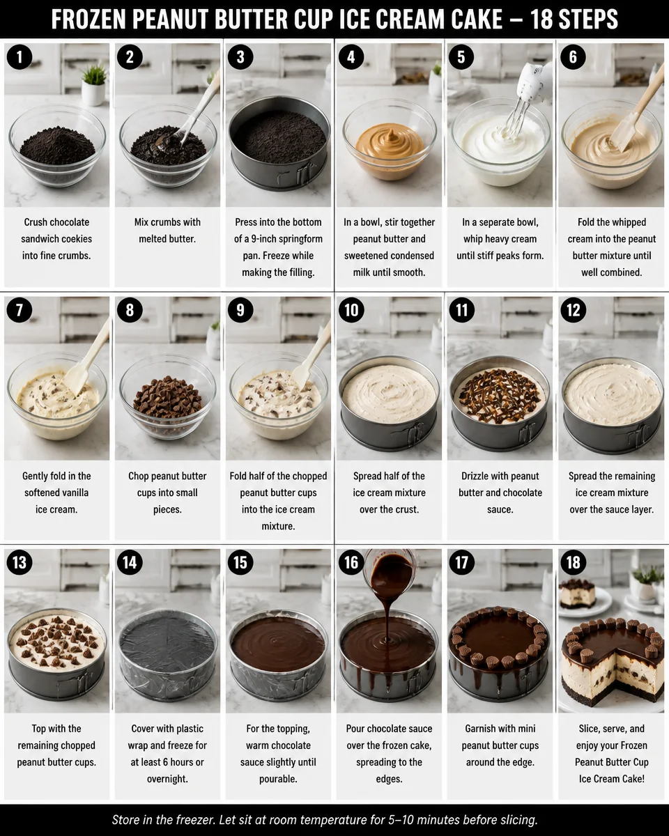 Frozen Peanut Butter Cup Ice Cream Cake