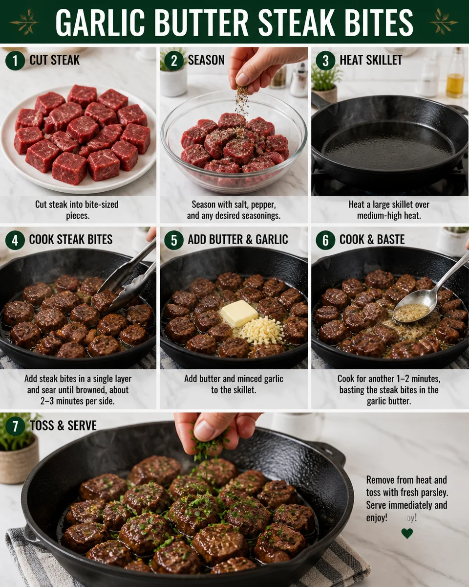 Garlic Butter Steak Bites and Loaded Mashed Potatoes