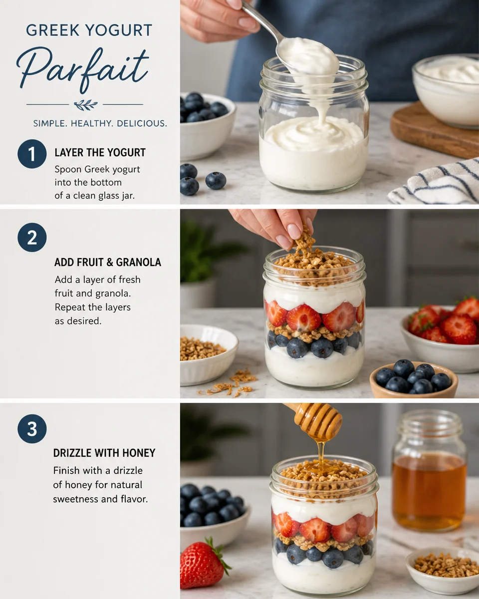 Greek Yogurt Parfait with Honey and Granola