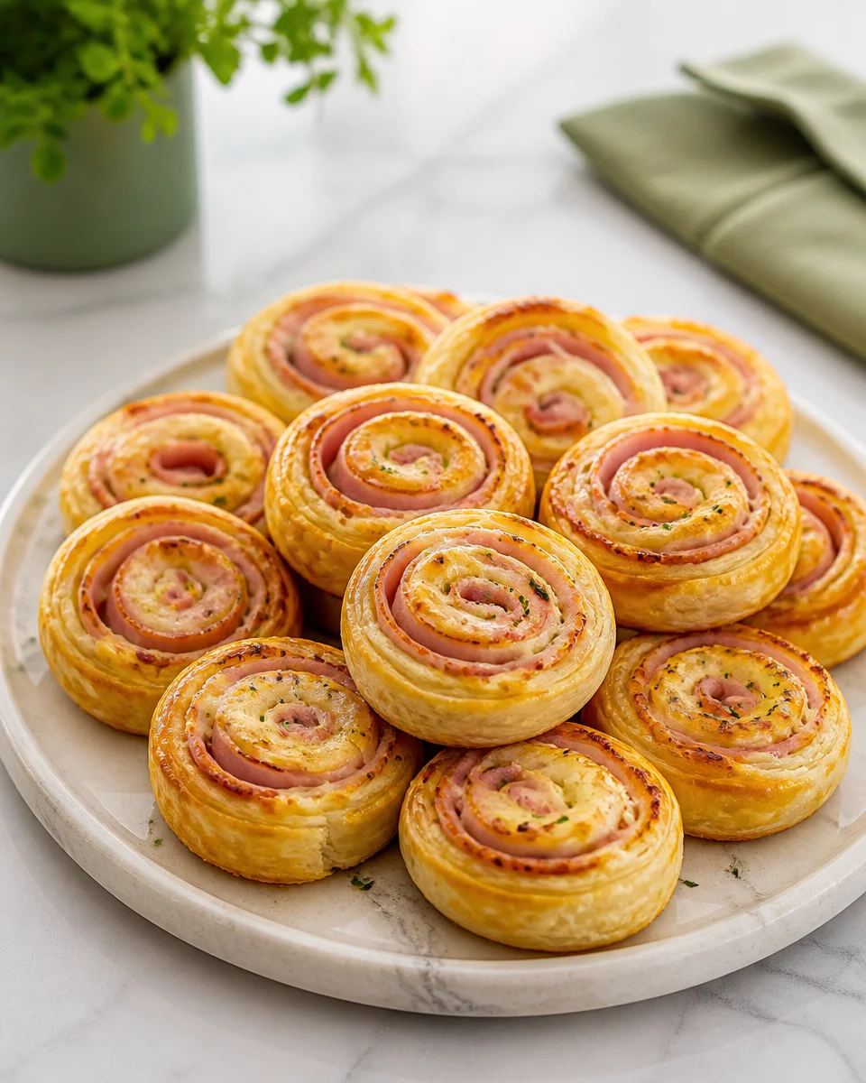 Ham and Cheese Puff Pastry Pinwheels