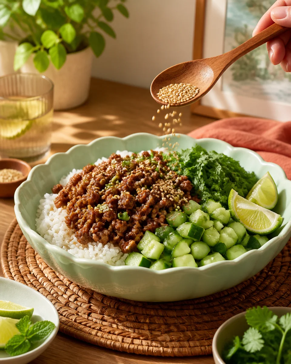 Honey Garlic Ground Beef and Rice Bowls