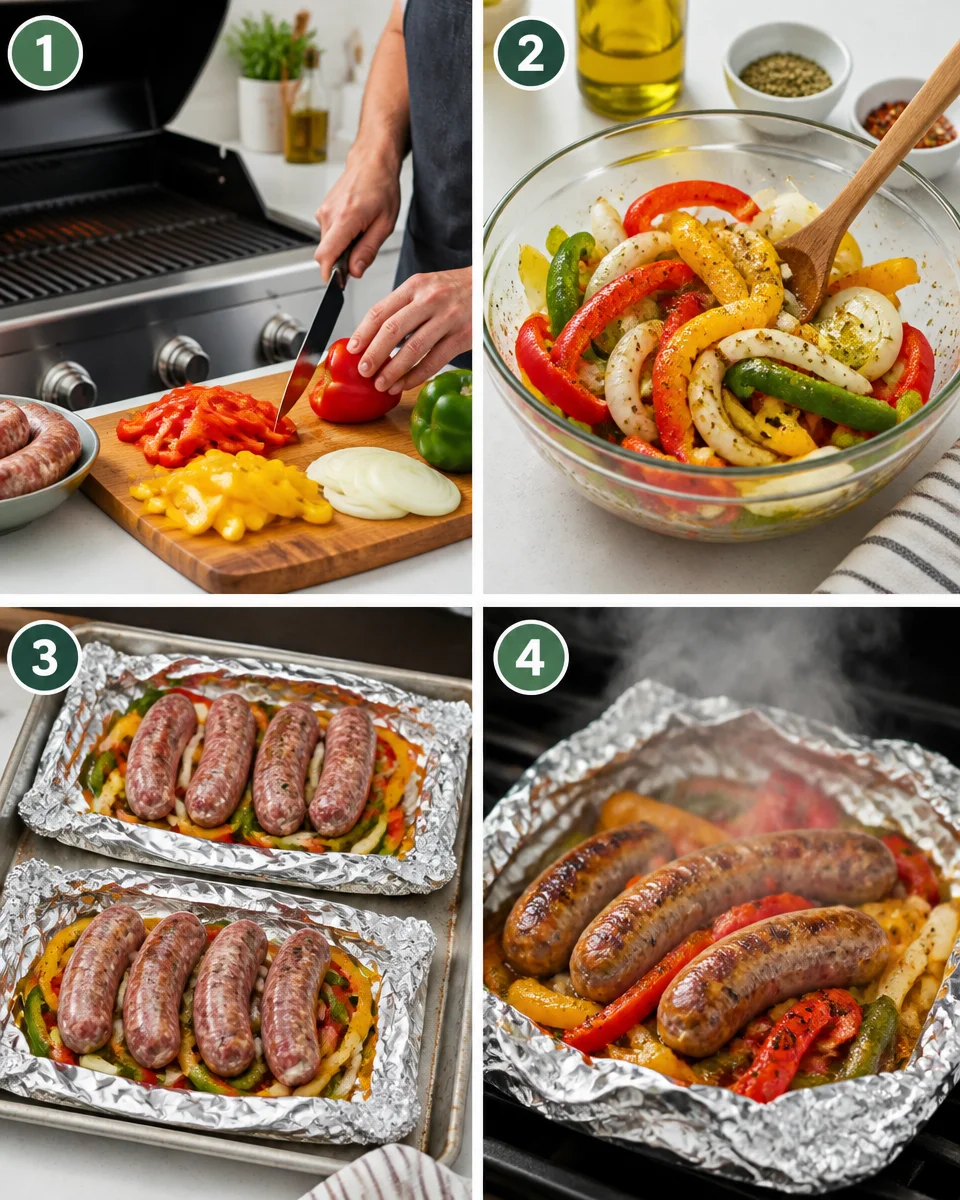 Italian Sausage and Peppers Foil Packets