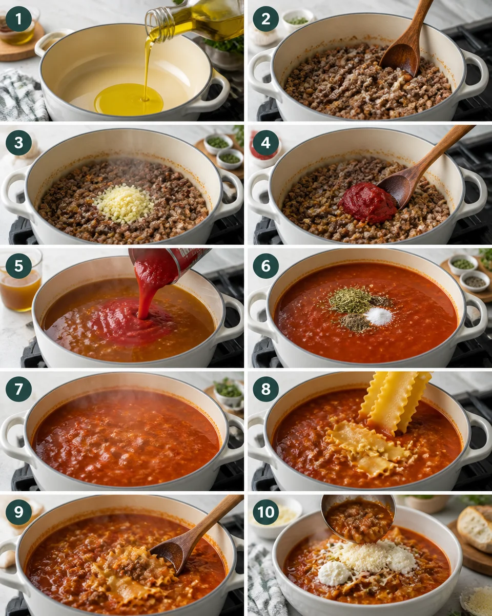 Lasagna Soup with Ricotta