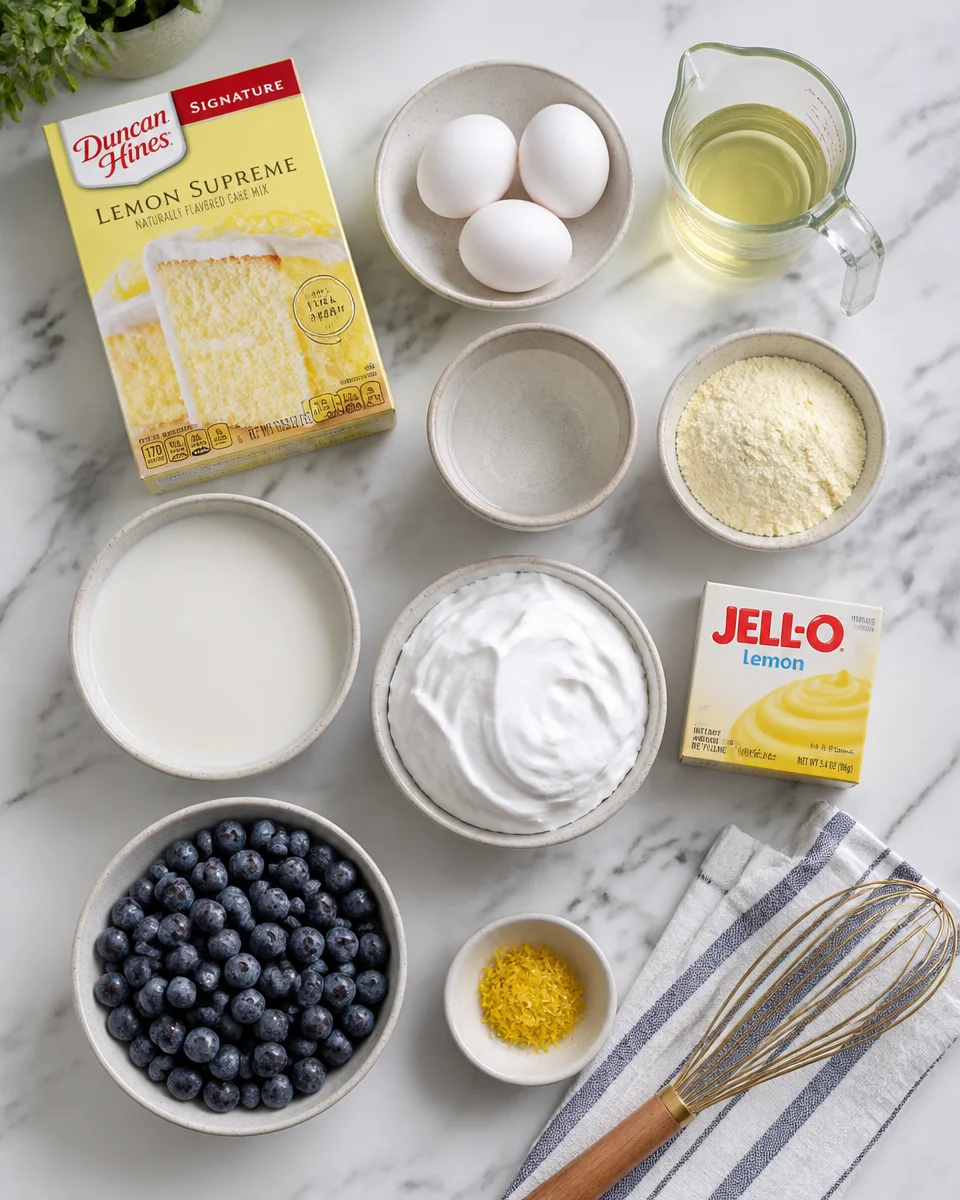 Lemon Blueberry Poke Cake (So Moist and Easy!)