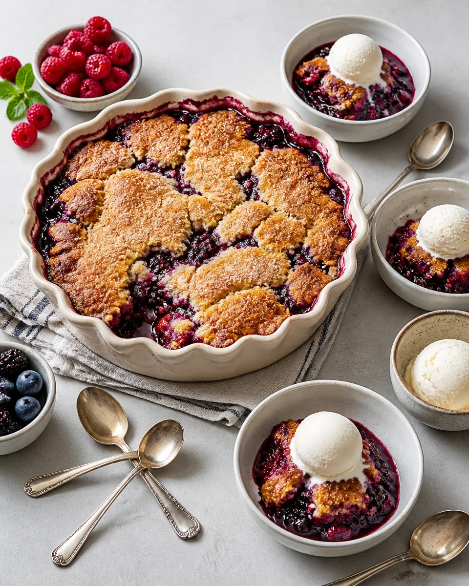 Mixed Berry Cobbler with Butter Crust
