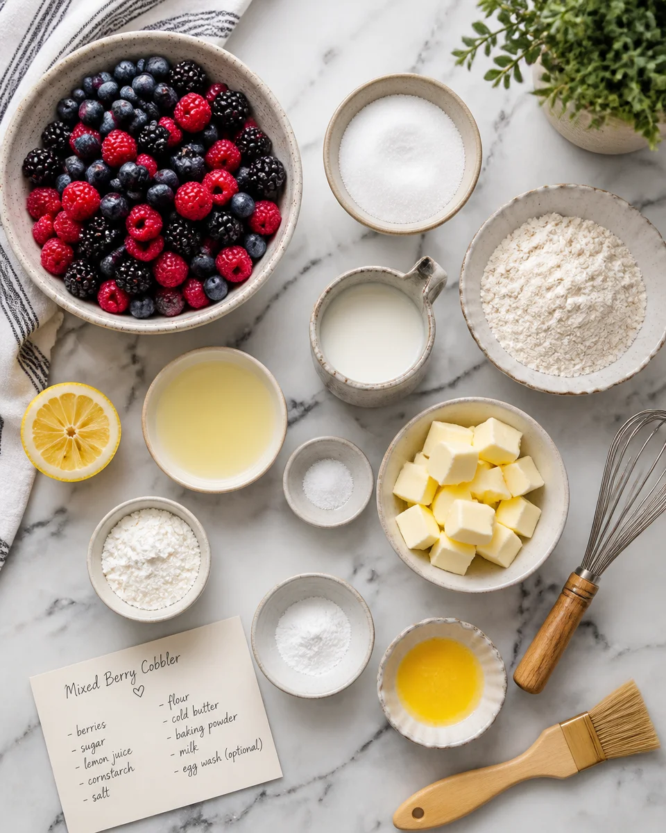 Mixed Berry Cobbler with Butter Crust
