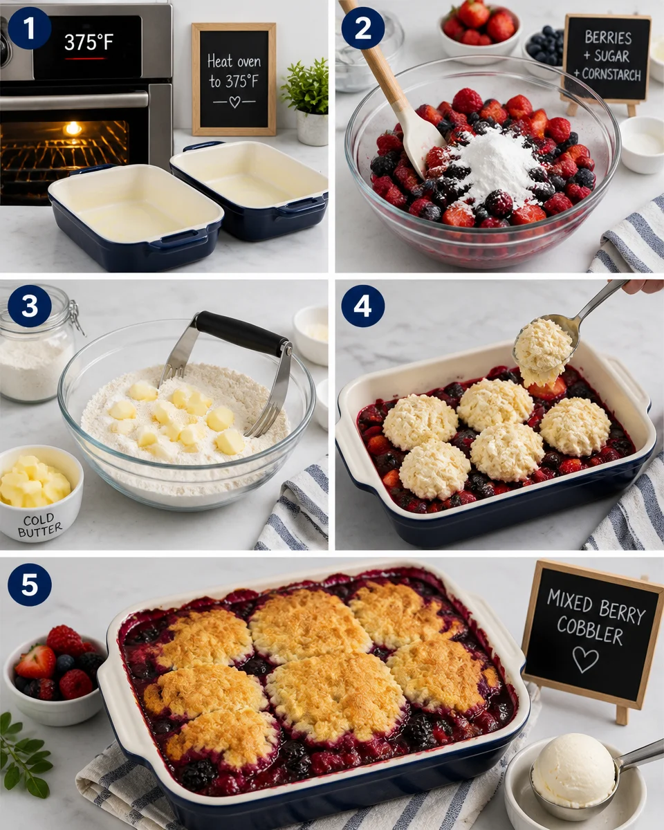 Mixed Berry Cobbler with Butter Crust