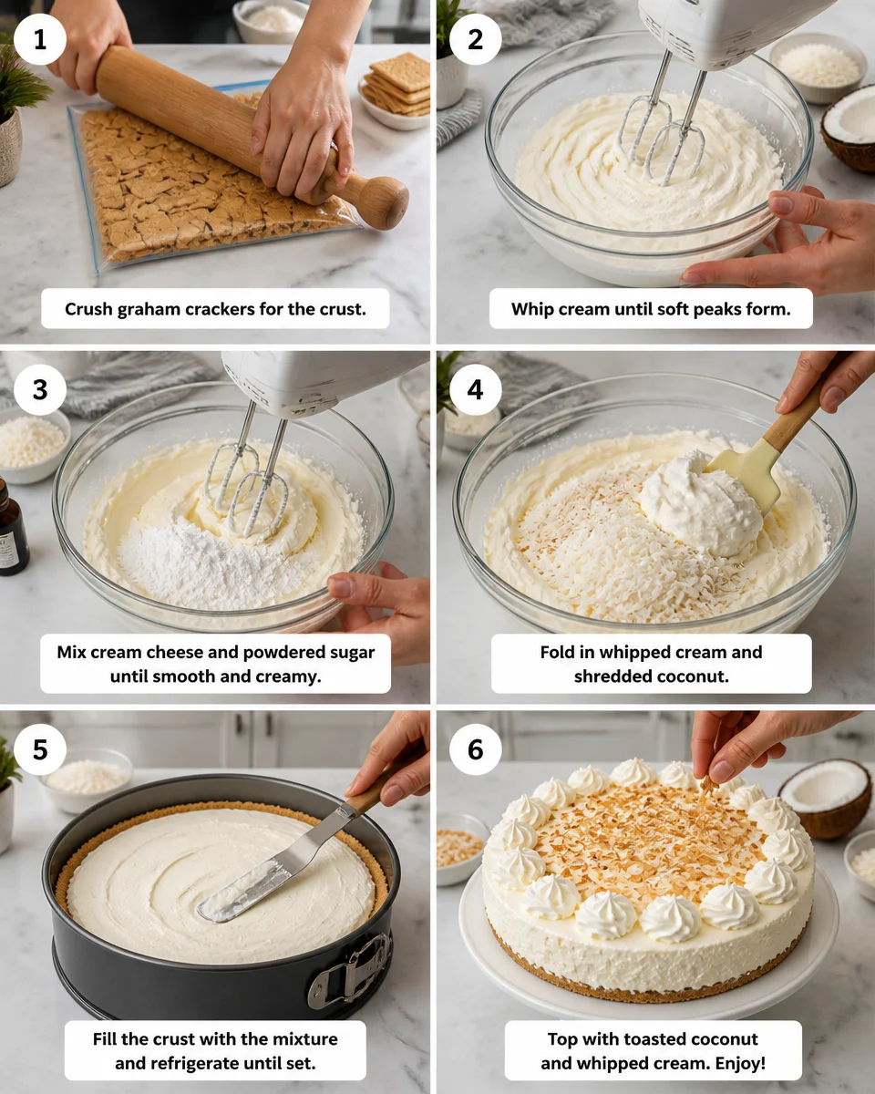 No-Bake Coconut Cream Cheesecake