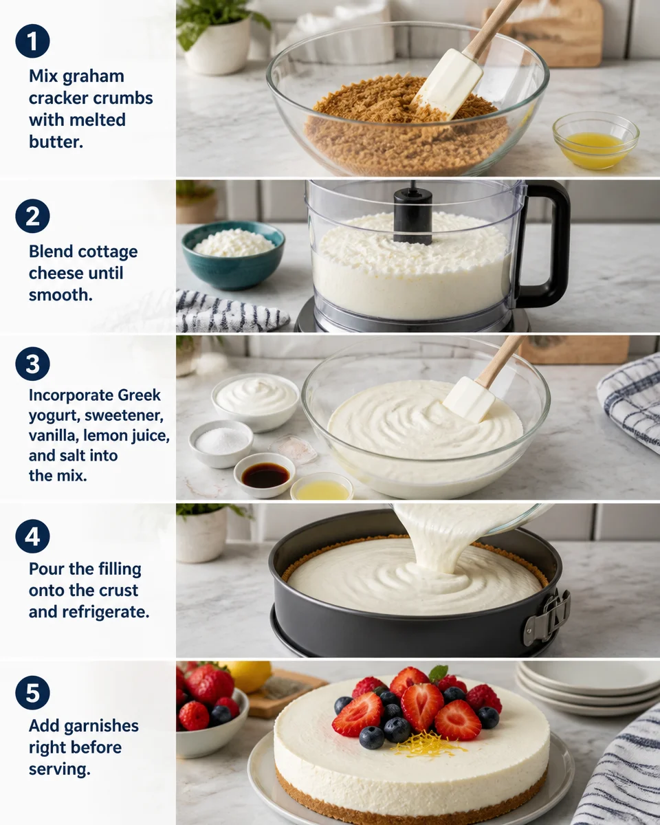 No-Bake Cottage Cheese Cheesecake
