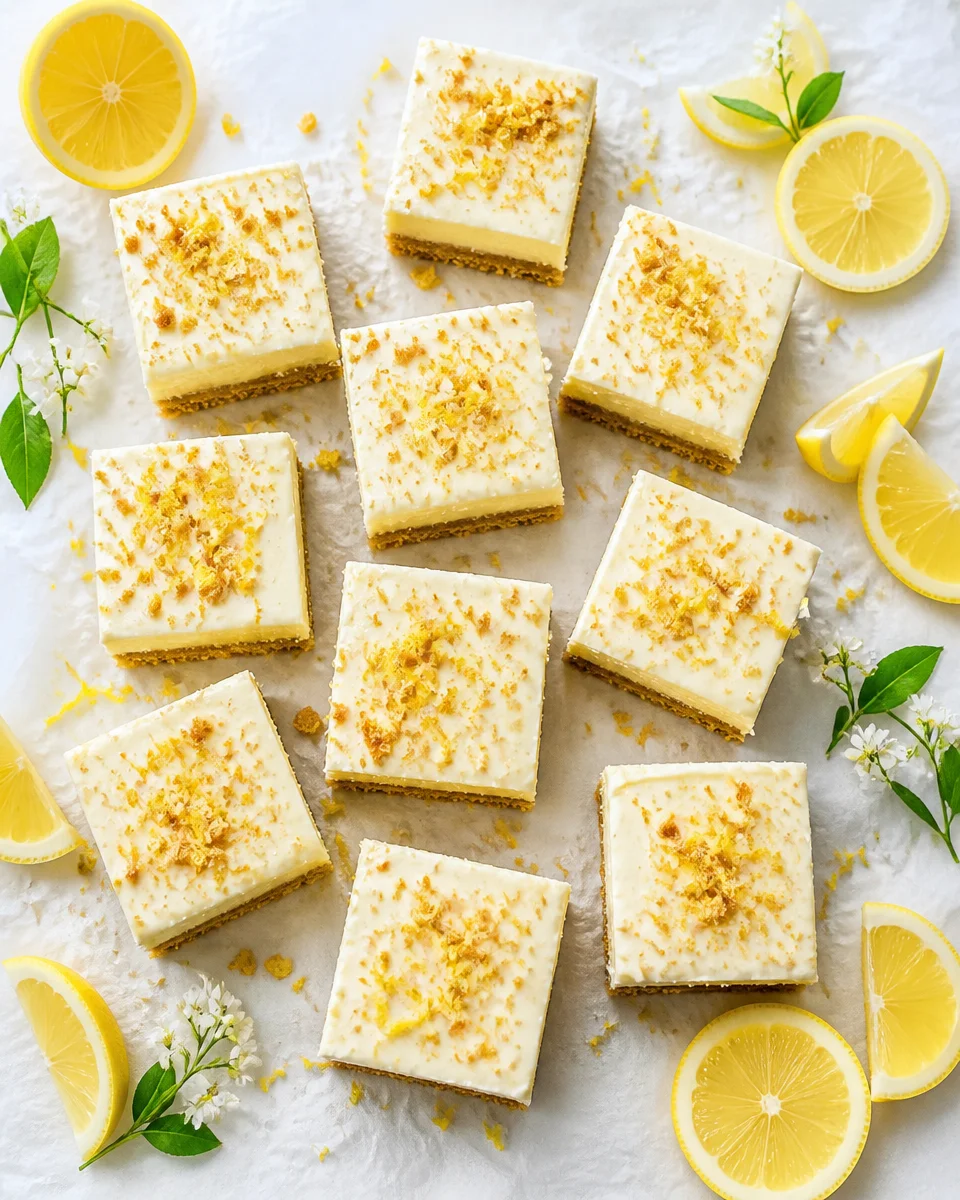 No Bake Lemon Cheesecake Bars (5 Ingredients!)