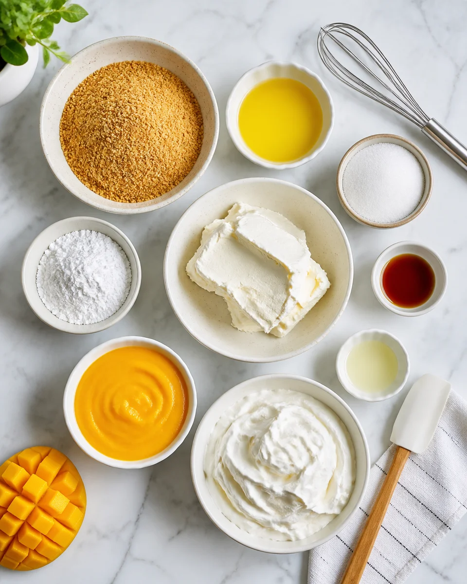 No-Bake Mango Cheesecake with Graham Crust
