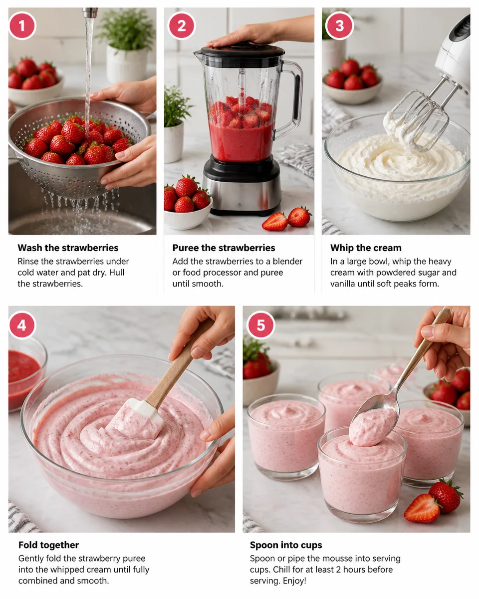 No-Bake Strawberry Mousse Cups
