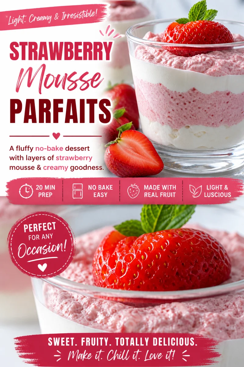 No-Bake Strawberry Mousse Cups