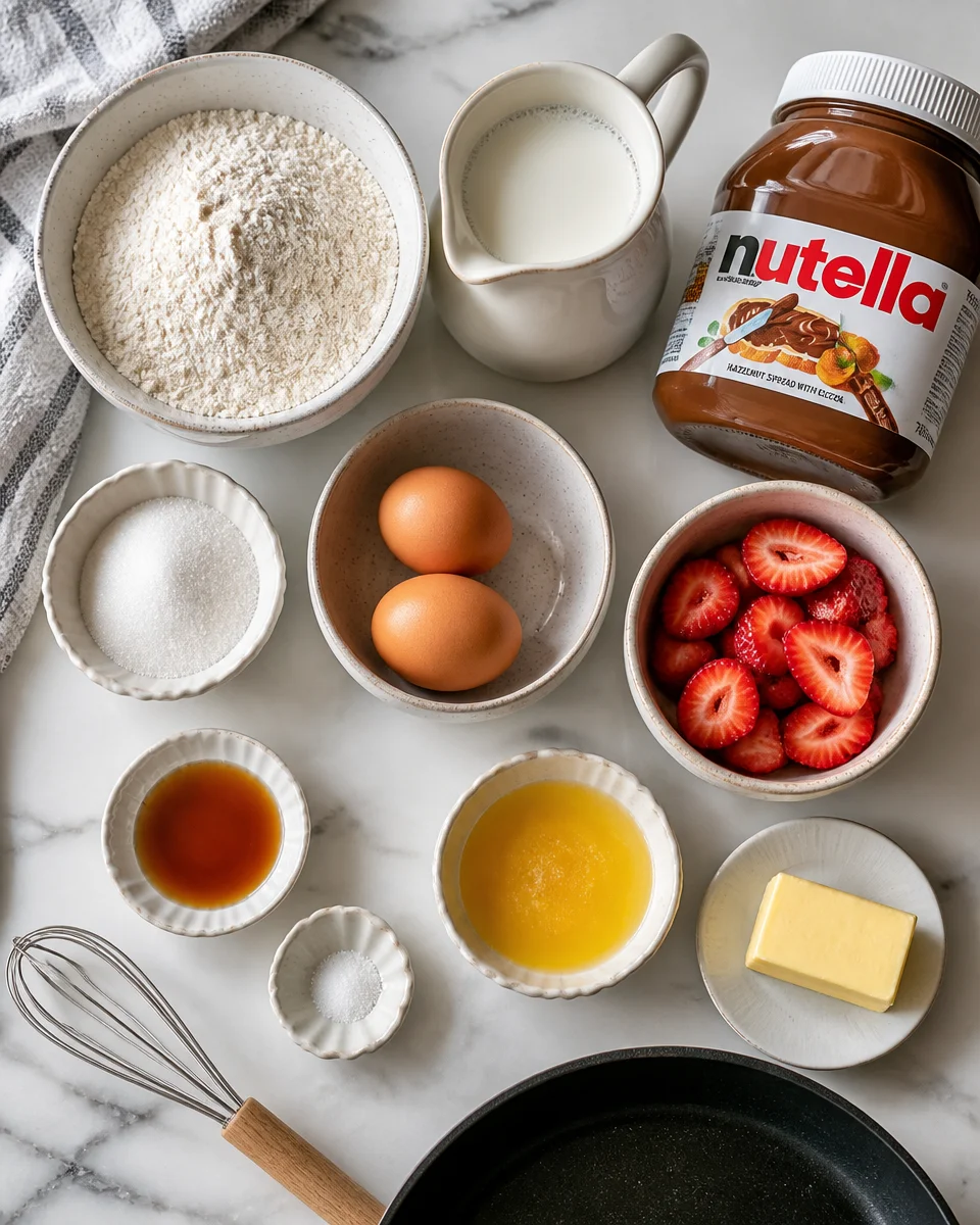 Nutella Crepes with Strawberries