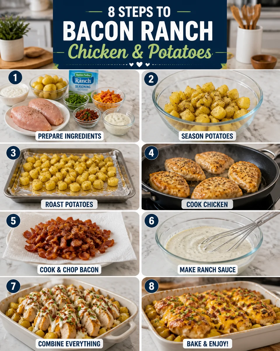 One Pan Bacon Ranch Chicken and Potatoes