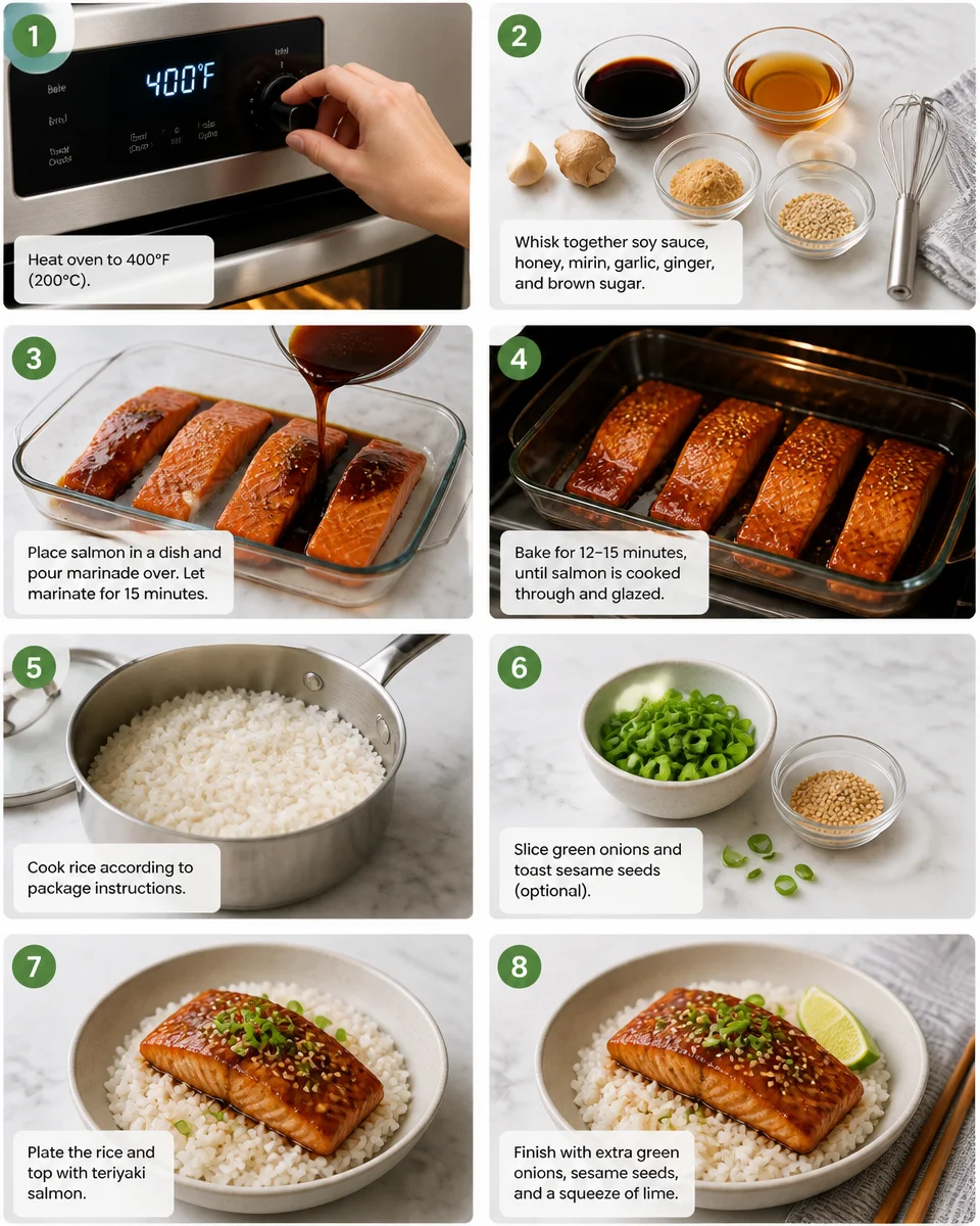 One Pan Teriyaki Salmon and Rice