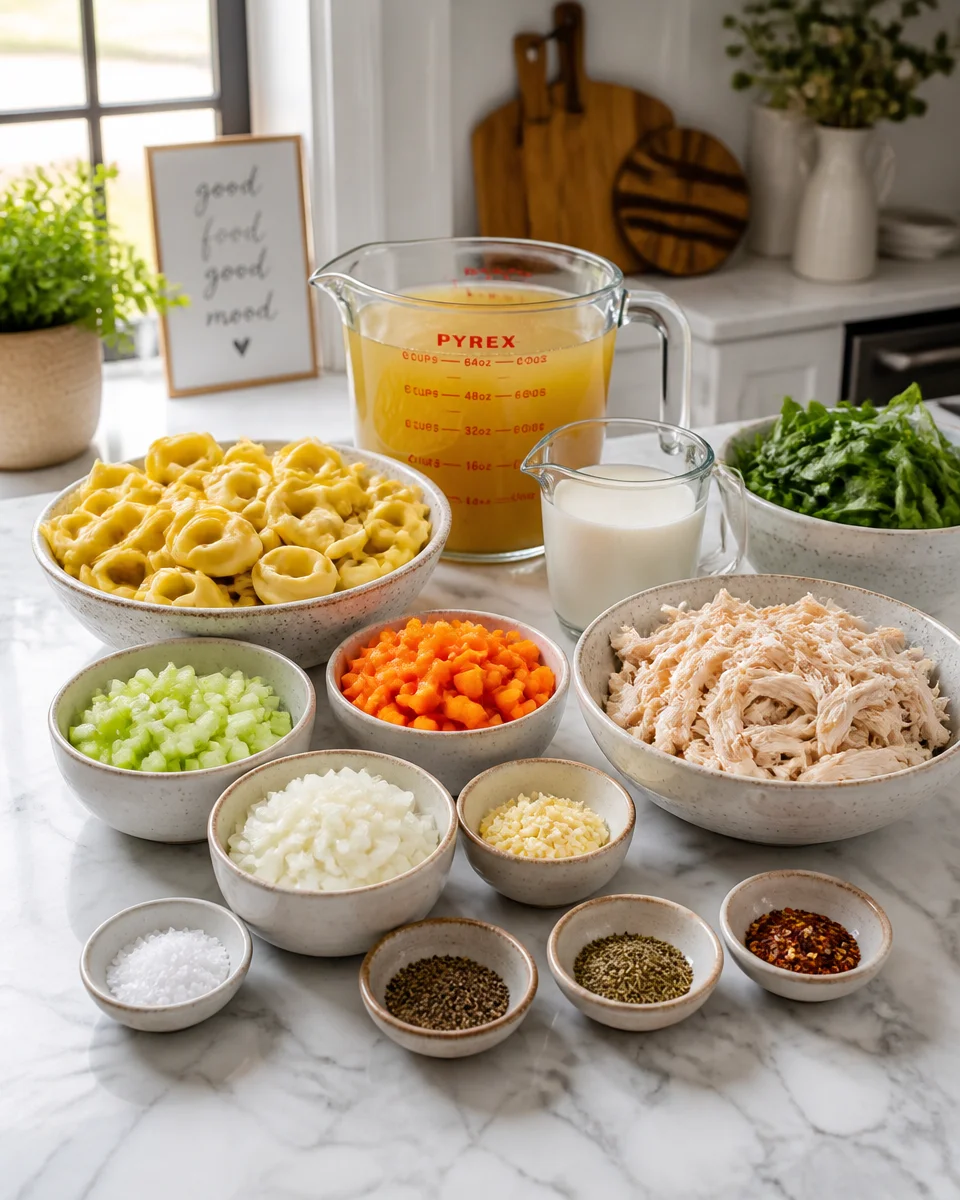 One Pot Chicken Tortellini Soup